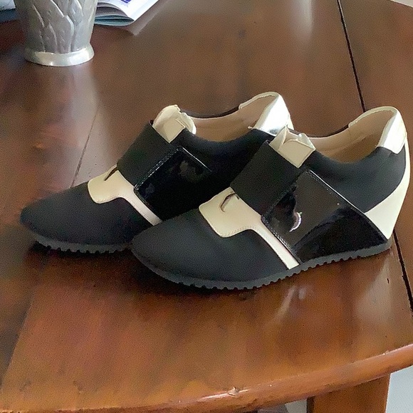 Passione di Gina multi leather slip on wedge sneaker - Picture 4 of 4